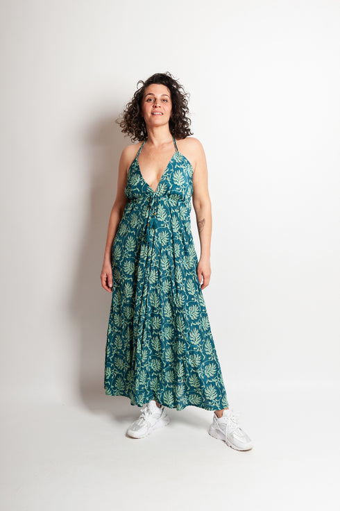 Lali - Vestito floreale con collo alto